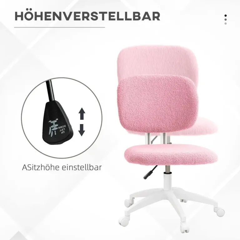 Kontorsstol Rosa av Sammet och Metall