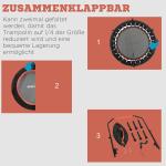 Ministudsmatta med Höjdjusterbart Handtag och LCD-skärm, Stål, Svart + Röd, Ø102 x 99–123 cm