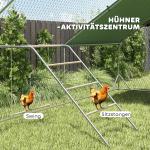 Lekställning för Höns Justerbar Silver och Naturfärgad Trä för Hönshus Aktivitetsleksak med Gunga och Sittpinnar 82x150x110 cm