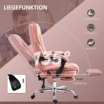 Ergonomisk Kontorsstol med Massagefunktion, Fotstöd, Vridbar och Rullbar, Rosa