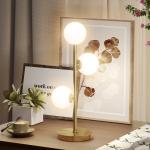 Bordslampa 3 Glober Elegant Mässing Stål och Glas för Sovrum och Vardagsrum Modern Bordsbelysning med G9 Sockel Stabil Fot 24x24x53 cm