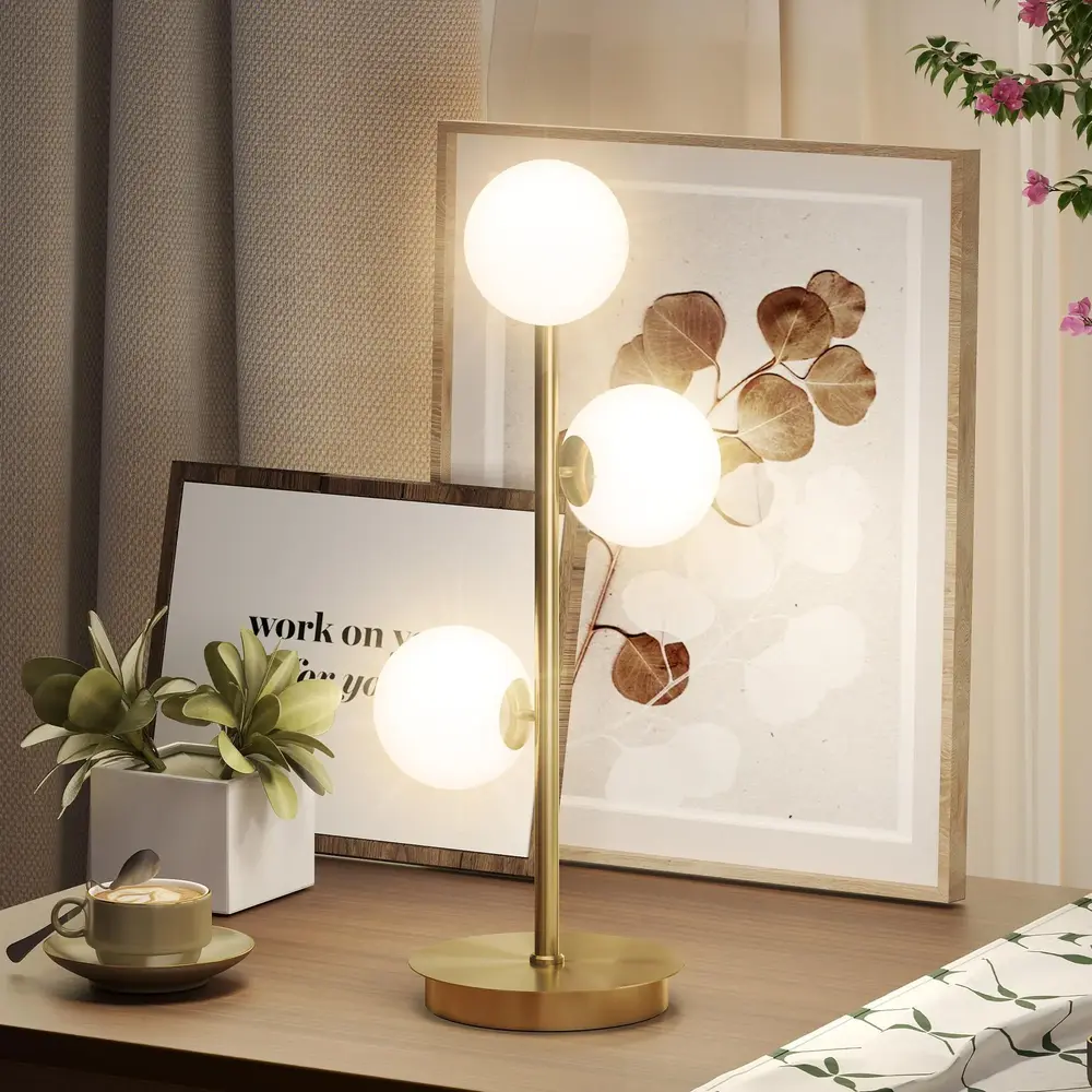Bordslampa Bordslampa med 3 Sfäriska Skärmar med Robust