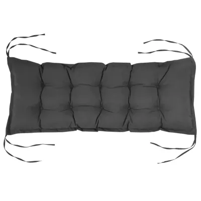 Sittdyna Stolsdyna med Knytband Mörkgrå av Tyg 100 x 40 cm