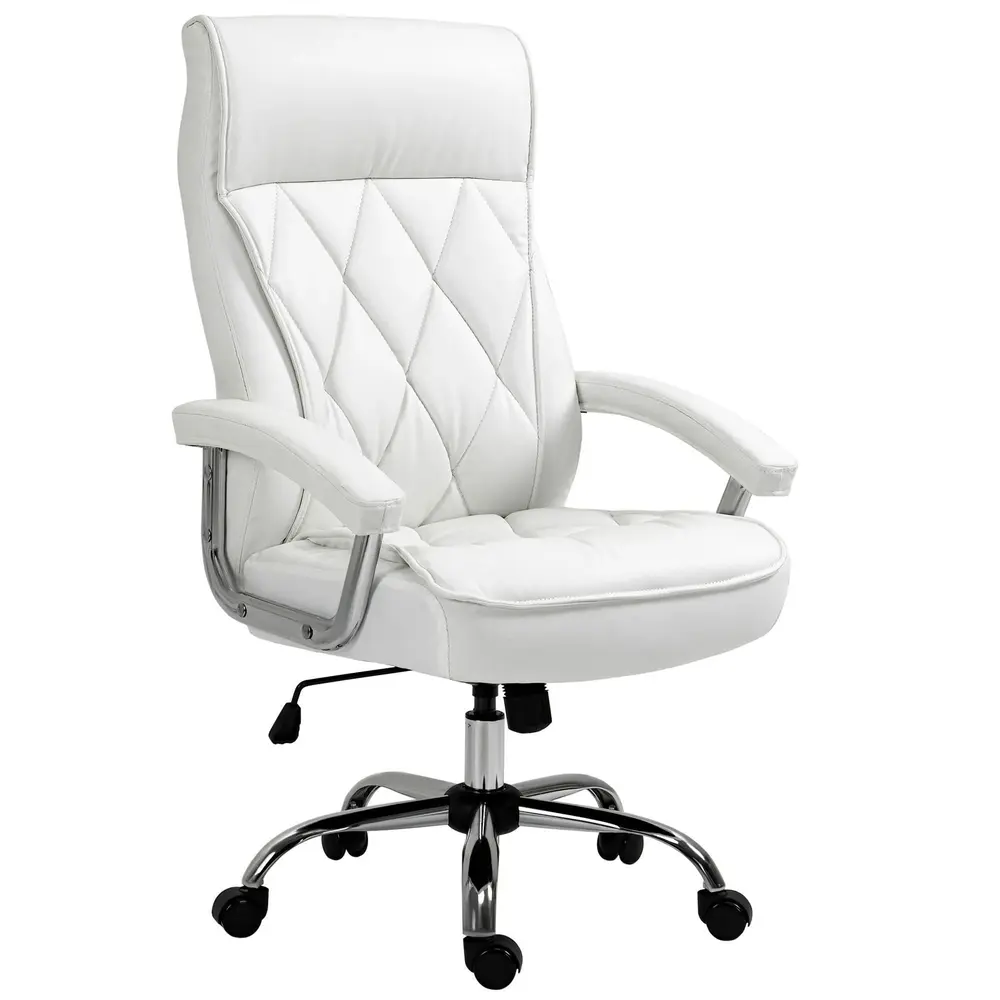 Ergonomisk Kontorsstol i Vitt Konstläder Stilren