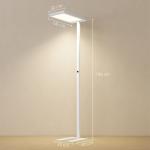 Golvlampa LED Dimbar Vit Metall och Plast för Läshörna och Kontor Modern Lampa med Fjärrkontroll och Justerbart Ljus Ögonvänlig