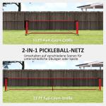 Pickleballnät Portabelt System Svart av Metall och Nät för Utomhusbruk och Uppfart Set med Markeringar och Bollar 6,7 m