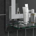 Badrumsspegel Väggspegel Silver av Glas och Aluminium för Badrum LED Belysning med Touch 50 x 70 cm