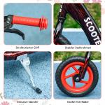 Sparkcykel för Barn med Justerbart Styre och Broms för Lek och Motion Stabil och Lättmonterad Röd Stål och Plast 2 Hjul