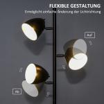 Golvlampa Stålampe i Industriell Stil Svart av Stål för Vardagsrum Lampa med 3 Justerbara Skärmar 38 x 28 x 169 cm