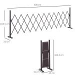 Utdragbar Saxgrind Aluminium Flexibel Säkerhetsbarriär för Trädgård och Uppfart Ihopfällbar Brun 35-300 X 103,5 Cm