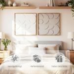 Väggdekoration 3D Modern Vit Konstmaterial för Vardagsrum Geometrisk Design 2-pack Elegant Konst 80x3,5x80 cm