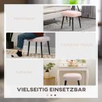 Fotpall Fotstöd Rosa av Kashmirlook och Stål för Vardagsrum Fyrkantig Pall Elegant Design
