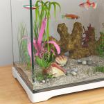 Akvarium Fisktank med Filtersystem Vit av Glas för Tropiska Fiskar Kompakt Akvarium med LED Belysning 17 L