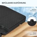 Parasollvikt Paraplyvikt Svart av HDPE för Fribärande Parasoll Väderbeständig 4-Delad Fyllbar med Sand eller Vatten Stabil 80 kg