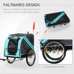 Hundcykelvagn Oxford-Tyg Säker Transportkärra för Husdjur Ventilerande Nätfönster och Regnskydd Grön 130 X 73 X 90 Cm