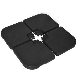 Fyllbar Parasollfot 4-Pack, Stabiliserande Vikter för Kryssfot, Fylls med Vatten eller Sand, Svart, 60 l/78 kg