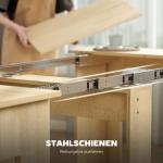 Matbord Utdragbart Naturfärgad Spånskiva för Matsal och Kök Flexibelt Klaffbord för Små Utrymmen Modern Design Platsbesparande 60 till 180 cm