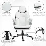 Ergonomisk Kontorsstol Höj- och Sänkbar med Fällbara Armstöd och Vippfunktion 69 X 67 X 113-121 Cm