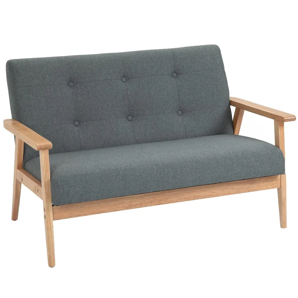 2-Sitsig Soffa i Linnetyg Kompakt 115 x 66,5 x 73 Cm