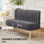 Soffa 2-sits Mörkgrå Tyg för Vardagsrum Bekväm Soffa med Mjuk Stoppning och Lättskött Klädsel Robust 117x57x77 cm