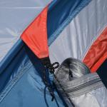 Campingtält Tunneltält Blå Vit av Polyester för 4 Personer med UV-skydd och Bärväska Vattentät 2000 mm Vattenpelare 2 Rum Rymlig Design