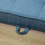 Bäddsoffa 2-Sits i Linnetyg, Kompakt Soffa som Bäddas ut till Säng, Praktisk Gästsäng för Vardagsrum, Blå, 147,5 x 75 x 85 cm