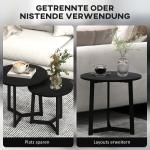 Soffbord Sidobord Svart av Stål för Vardagsrum Set om 2 Runda Bord i Modern Design 35 kg