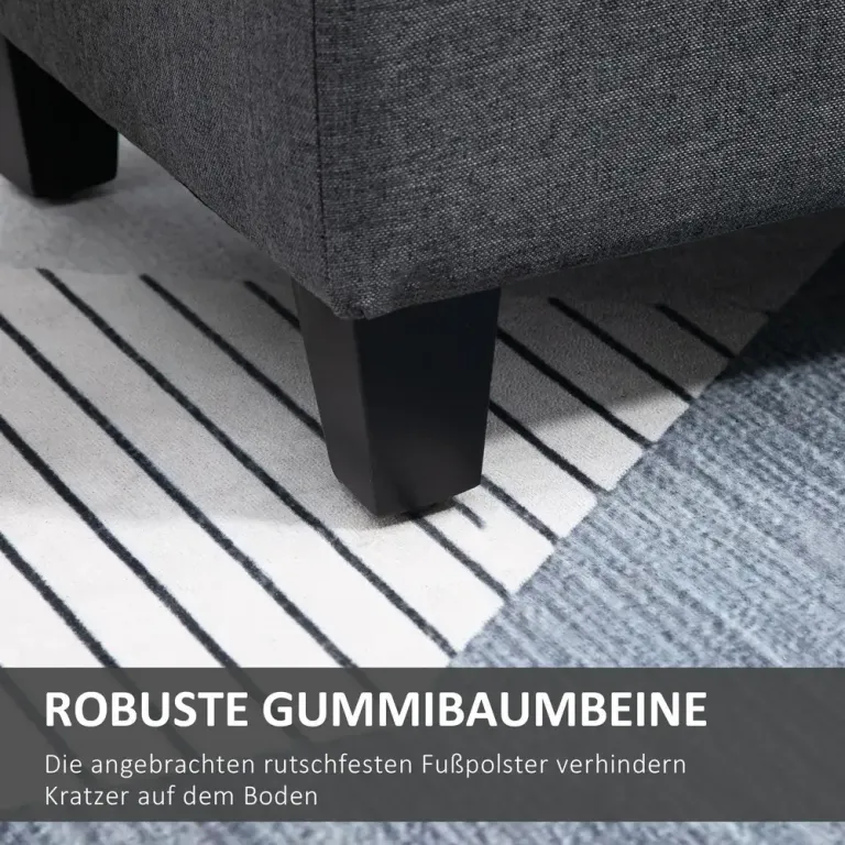 Sittbänk med Förvaring i Linnelook Grå 100 x 40 x 44 cm