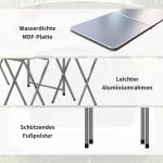 Campingbord Picknickbord Grå av Aluminium för Trädgård och Picknick Hopfällbart Bordsset med 6 Stolar Väderbeständigt