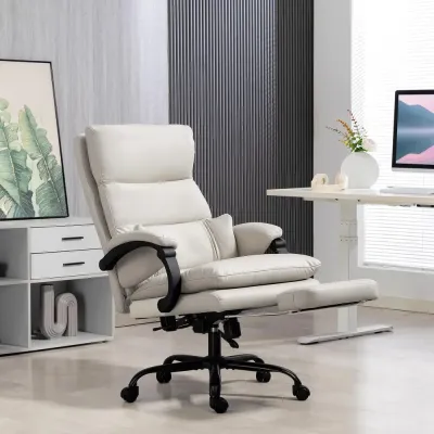 Kontorsstol Ergonomisk Ljusgrå Konstläder och Metall