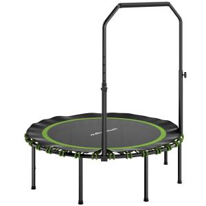Fitnesstrampolin med Justerbart Handtag för Inomhus och Utomhusbruk Hållbar och Stabil Grön Stål och Plast för Sport och Träning