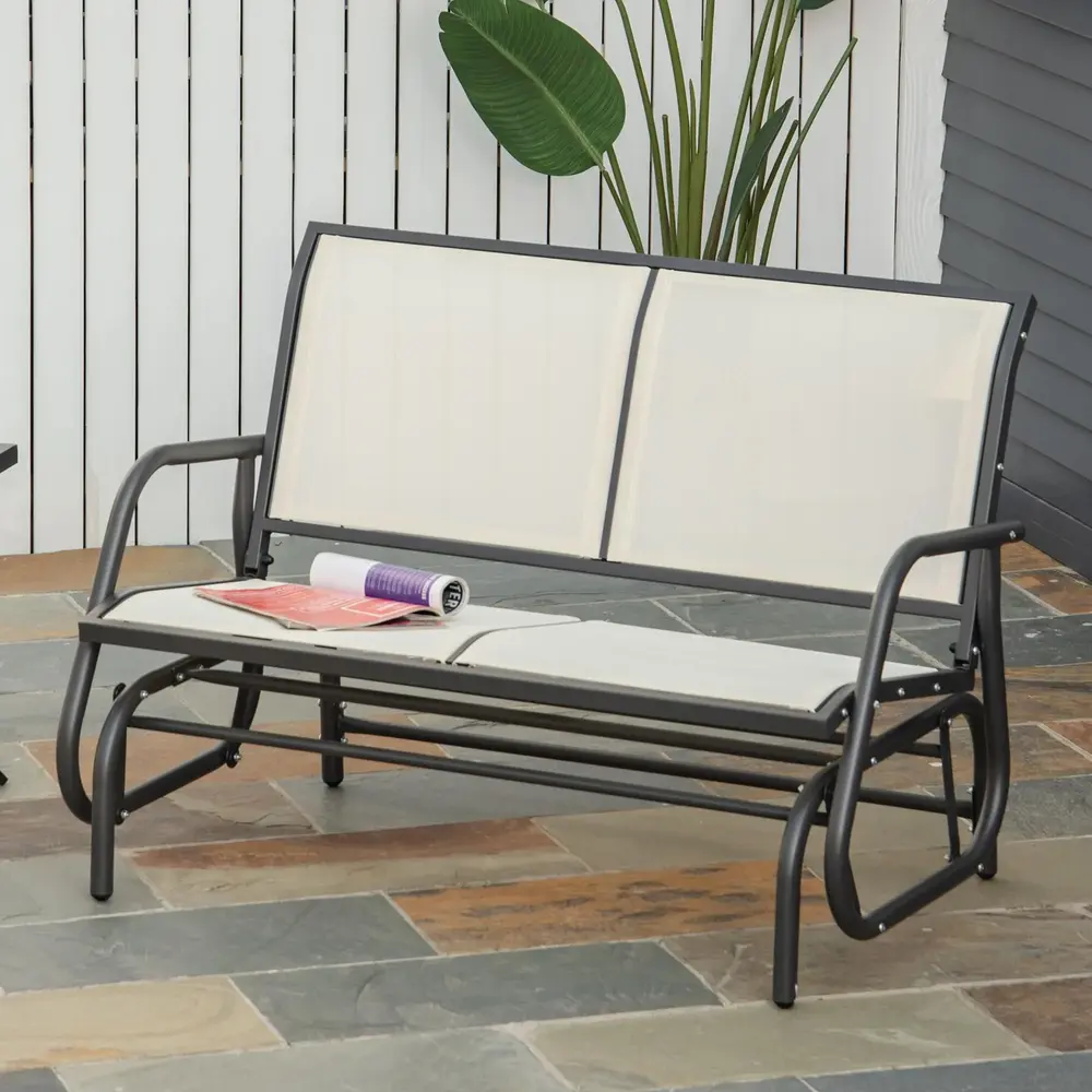 Gungbänk i Metall för 2 Personer 120 x 70 x 85 Cm
