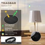 Bordslampa Utomhuslampa Ljusgrå av Plast för Trädgård och Terrass LED Solar Lampa Dimbar och Vattentät IP44