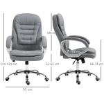 Ergonomisk Kontorsstol Linnetyg Justerbar med Vippfunktion och Armstöd Stilren Design Svart 64 X 75 X 111-121 Cm