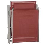 Solstol Balkongstol Vinröd av Textilen och Aluminium för Balkong 5-Stegs Justerbart Ryggstöd med Kudde 137 x 63,5 x 100,5 cm