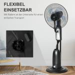 Piedestalfläkt med 2,8 L Vattenförstörare Timer 3 Lägen Dimfunktion och Justerbar Lutningsvinkel för Kylning