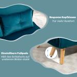 2-sits Bäddsoffa med Justerbart Ryggstöd, Tygöverdrag och Metallram, Grön