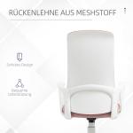 Kontorsstol Skrivbordsstol Rosa av Tyg och Metall för Kontor och Hemmakontor Ergonomisk Höj och Sänkbar med Justerbart Ryggstöd 110-119,5 cm