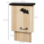 Fladdermushus 3-pack med Väderbeständig Yta för Trädgård Hållbar och Naturvänlig Natur och Svart Gran 20 x 15 x 30 cm