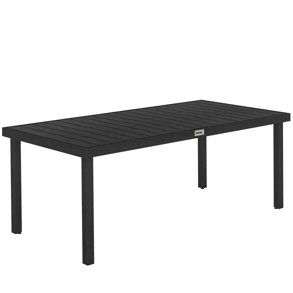 Trädgårdsbord Svart Aluminium och Altan 190 x 90 x 74 Cm