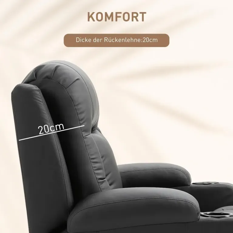 Massagestol TV-Stol Svart av Konstläder och Metall
