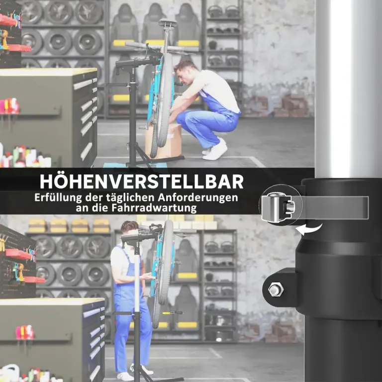 Cykelreparationsställ Justerbart Max 40 kg, Svart