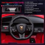 Barnelbil 12V, Lamborghini SIAN SUV, 2 Körlägen, Fjärrkontroll, Musik (MP3/USB), LED, 37–60 Månader, Metallröd, 108 x 62 x 40 cm