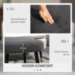 Fotpall Fotstöd Mörkgrå av Kashmirlook och Stål för Vardagsrum Fyrkantig Pall Elegant Design