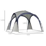 Kupolformat Partytält och Solskydd Rymligt Eventtält Glasfiberstänger för Camping och Strand Krämvit Blå 3,5 X 3,5 X 2,3 M