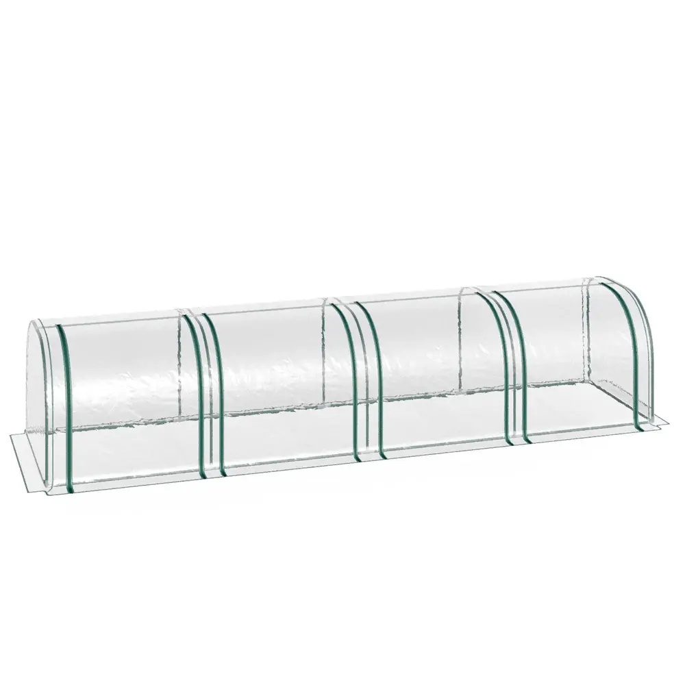 Tunnelväxthus Växthus Transparent av Stål 395 x 100 x 80 Cm