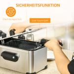 Fritös 3 Liter, 2000 W med Transparent Lock och Cool-Touch-handtag, Svart