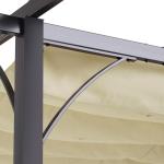 Pergola Lusthus 3 X 3 M Vattentät med Skjuttak och UV-Skydd Aluminium för Trädgård och Terrass Beige