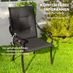 Stolsdynor Sittdynor Set med 4 Mörkgrå av Tyg för Trädgårdsmöbler och Matstolar Dyna med Knytband 108 x 50 x 5 cm