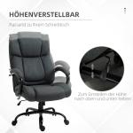Kontorsstol, Ergonomisk Skrivbordsstol, Snurrstol med Vadderade Armstöd, upp till 220 kg, Grå